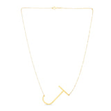 14K Gold Large Initial J Necklace