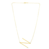 14K Gold Large Initial N Necklace