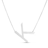 Silver K Letter Necklace