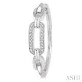 1/10 Ctw Round Cut Diamond Paperclip Hoop Earrings in Sterling Silver