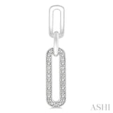 1/10 Ctw Round Cut Diamond Paperclip Earrings in Sterling Silver