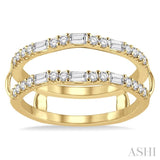 1/2 Ctw Baguette and Round Cut Diamond Insert Ring in 14K Yellow Gold