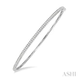 1/2 Ctw Slim Round Cut Diamond Bangle in 14K White Gold