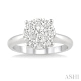 3/4 Ctw Lovebright Round Cut Diamond Ring in 14K White Gold