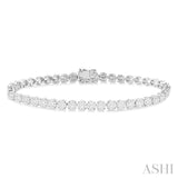 3 Ctw Round Cut Lovebright Diamond Tennis Bracelet in 14K White Gold