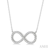 1/2 Ctw Round Cut Diamond Infinity Pendant With Chain in 14K White Gold