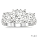 2 Ctw Lovebright Round Cut Diamond Ring in 14K White Gold