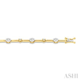1 Ctw Lovebright Round Cut Diamond Bar Bracelet in 14K Yellow and White Gold