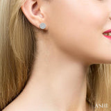 1/8 Ctw Disc Shape Round Cut Diamond Petite Fashion Earrings in 14K White Gold