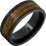 Barrel Aged™ Black Diamond Ceramic™ Ring with Bourbon Inlay and Stone Finish