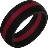 TruBand™ Silicone Black Ring with Red Center