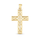 14K Gold Vine Cross Pendant