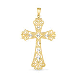 14K Two-tone Cross Pendant