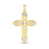 14K Two-tone Cross Pendant