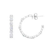 Sterling Silver Diamond Cut/ Textured Earring with Push Back Clasp