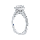 Prong Set Diamond Halo Engagement Ring in 14K White Gold (Semi-Mount)