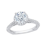 Euro Shank Diamond Halo Engagement Ring in 14K White Gold (Semi-Mount)