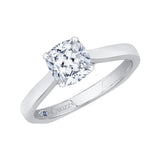 Cushion Cut Diamond Solitaire Engagement Ring in 14K Two-Tone Gold (Semi-Mount)