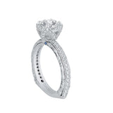 Euro Shank Diamond Engagement Ring in 14K White Gold (Semi-Mount)