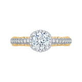 14K Two-Tone Gold Round Diamond Engagement Ring with Euro Shank (Semi-Mount)