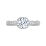 Euro Shank Diamond Engagement Ring in 14K White Gold (Semi-Mount)