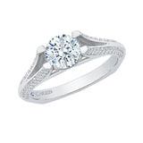 Split Shank Diamond Engagement Ring in 14K White Gold (Semi-Mount)