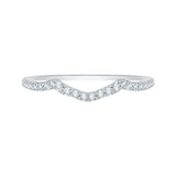 Diamond V Shape Wedding Band in 14K White Gold
