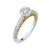 Round Diamond Engagement Ring in 14K Two Tone Gold (Semi-Mount)