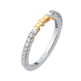 Round Diamond Wedding Band in 14K Two Tone Gold