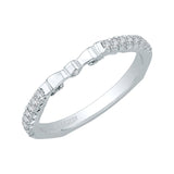 Euro Shank Round Diamond Wedding Band in 14K White Gold