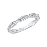 Round Diamond Criss-Cross Half-Eternity Wedding Band in 14K White Gold