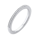 Round Diamond Half-Eternity Wedding Band in 14K White Gold