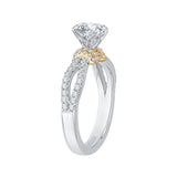 Split Shank Round Diamond Engagement Ring in 14K Two Tone Gold (Semi-Mount)