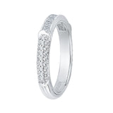 Princess Cut & Round Diamond Wedding Band in 14K White Gold