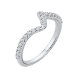 Round Diamond Half-Eternity Wedding Band in 14K White Gold