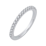 Round Diamond Half-Eternity Wedding Band in 14K White Gold