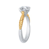 Solitaire Diamond Vintage Engagement Ring in 14K Two Tone Gold (Semi-Mount)
