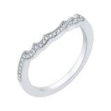Round Diamond Half-Eternity Wedding Band in 14K White Gold