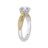 Round Diamond Engagement Ring in 14K Two Tone Gold (Semi-Mount)