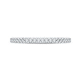 Round Diamond Half-Eternity Wedding Band in 14K Two Tone Gold