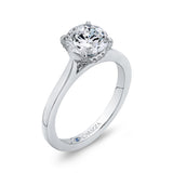 Round Diamond Classic Engagement Ring in 14K White Gold (Semi-Mount)