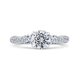 Split Shank Round Diamond Engagement Ring in 14K White Gold (Semi-Mount)