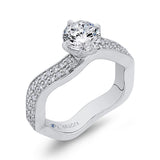 Round Diamond Engagement Ring in 14K White Gold (Semi-Mount)