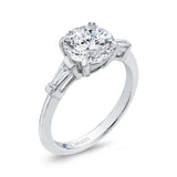 Round Diamond Classic Engagement Ring in 14K White Gold (Semi-Mount)