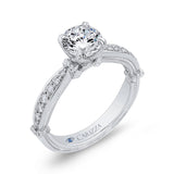 Round Diamond Engagement Ring in 14K White Gold (Semi-Mount)