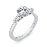 Round Diamond Engagement Ring in 14K White Gold (Semi-Mount)