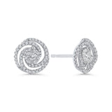 10K White Gold 3/4 Ct Diamond Fashion Earrings in 14K White Gold
