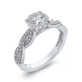 10K White Gold 3/4 ct White Diamond Halo Fashion Ring in 14K White Gold