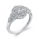 10K White Gold Round 3/8 ct White Diamond Fashion Ring in 14K White Gold