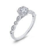 3/8 ct Round Diamond 10K White Gold Fashion Halo Ring in 14K White Gold